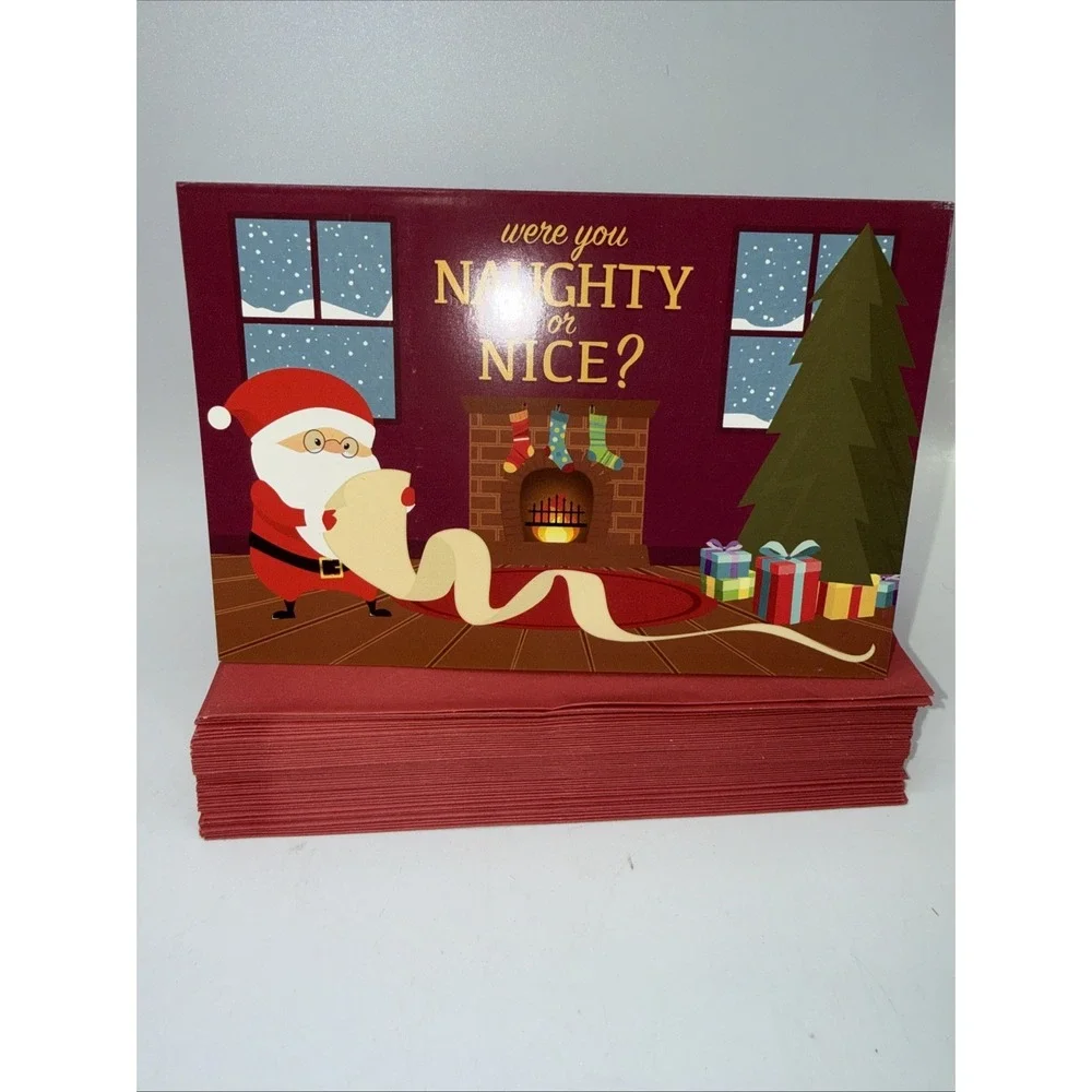 Sustainable Greetings 48 Pack‎ Santa Christmas Cards with Envelopes